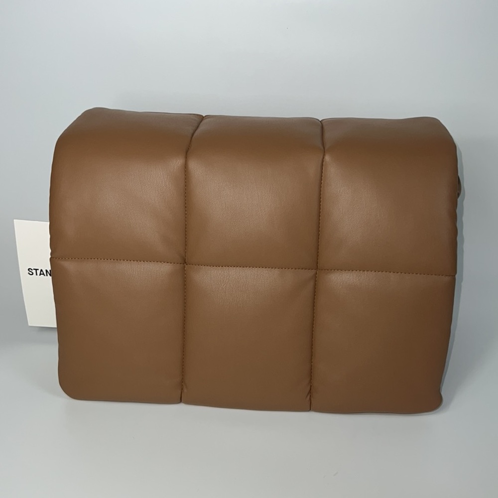 Stand Studio Tan Padded Leather Top-Handle Clutch - Picture 7 of 12